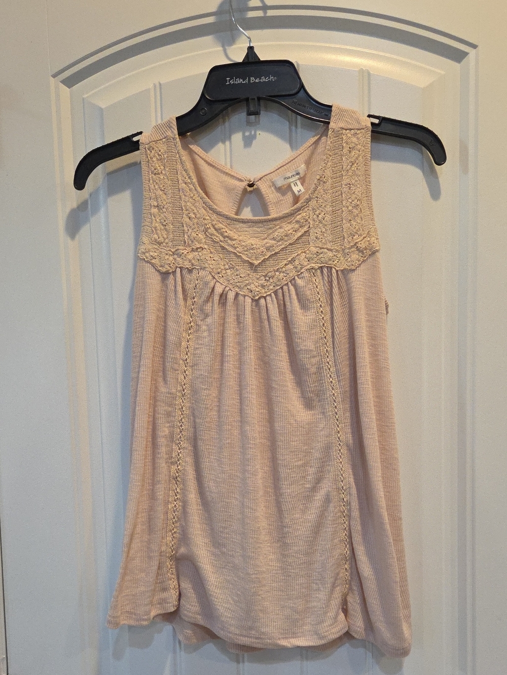 Maurices Cream Crochet Yoke Tank - Soft Cream Sleeveless Top